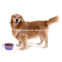 Promocional Diseño Personalizado Calor Resistente Alimenticio Viaje De Silicona Auto Pet Bowl / plegable Pet Dog Cat Bowl